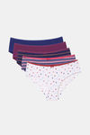 Marks & Spencer Low Rise Three-Fourth Coverage Hipster Panty (Pack of 5) - Multicolor — thumbnail 1